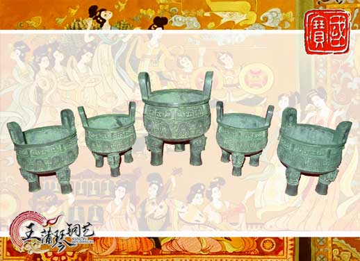 銅鼎，銅五鼎，中國(guó)鼎，佛像用鼎